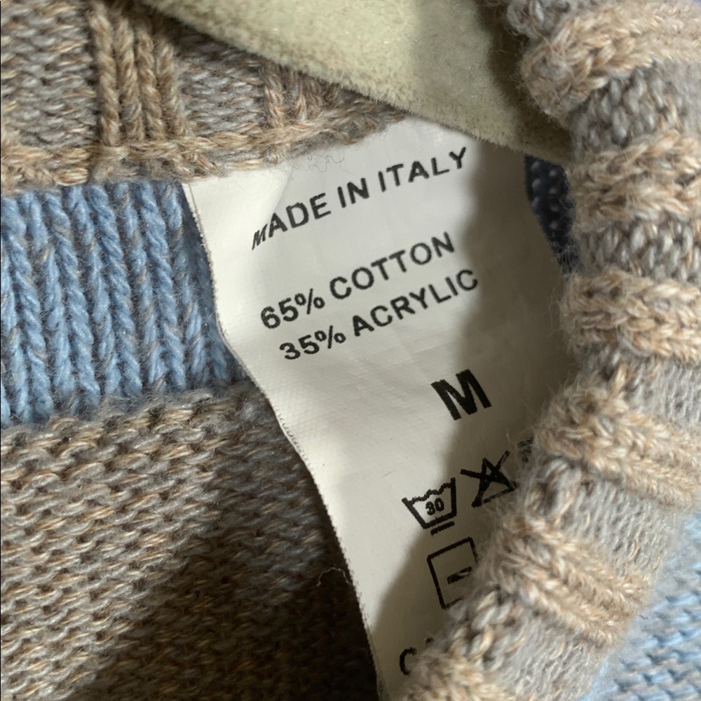 Norm Thompson 3d Knit Checkered Patchwork Sweater… - image 5